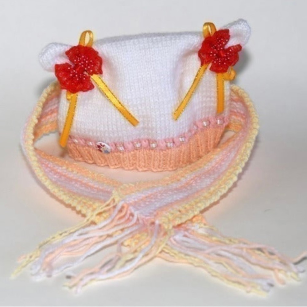 New SET FOR BABY GIRL 3-6 months HAT & SCARF
